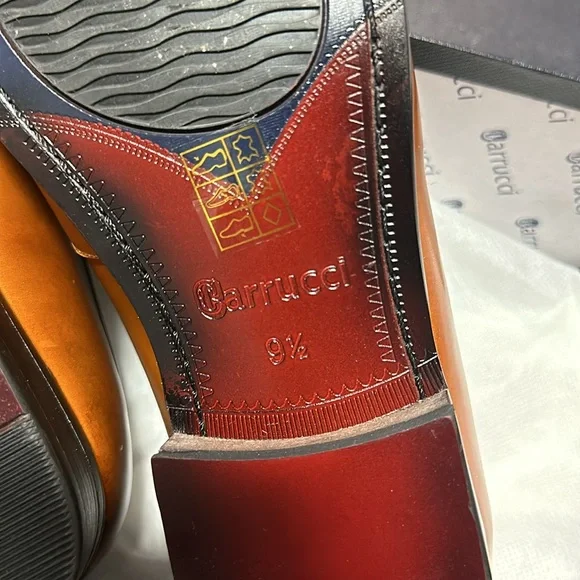 Carrucci Leather Brown Men’s Oxford Loafers Shoes, size 9.5 - Picture 7 of 8